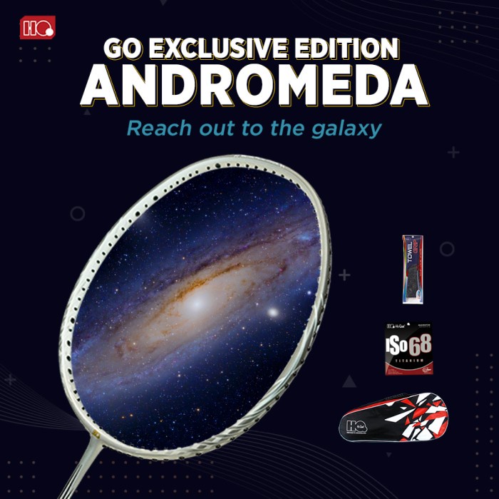 TERBARU GO Exclusive Edition Hi-Qua Raket Badminton/Bulutangkis - Andromeda A - Silver