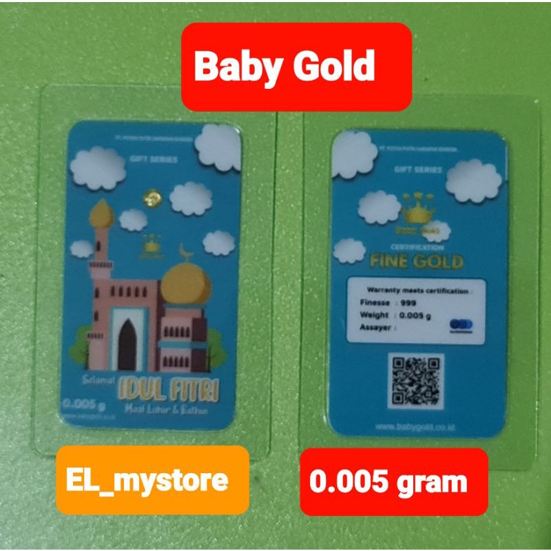 Kado Emas Mini Baby Gold Idul Fitri 0.005 gram.