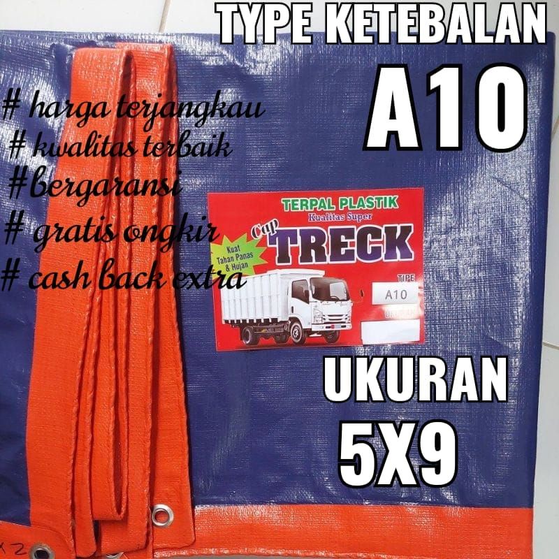 TERPAL PLASTIK A10 UKURAN 5x9 meter merk TRECK