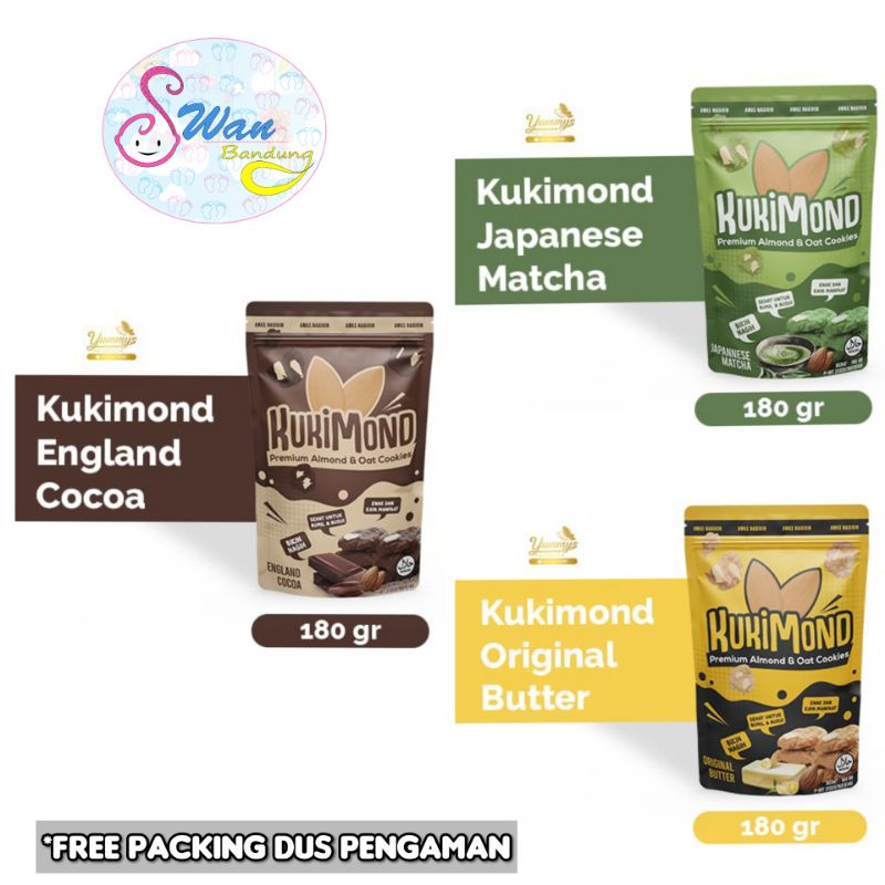 KUKIMOND Cookies Almond / Premium  Almond and Oat Cookies Cemilan Ibu Menyusui