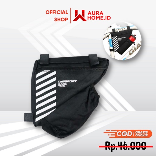 Tas Sepeda Waterproof Dengan Holder Botol Minum Nylon Waterproof / Tas Sepeda Segitiga Gunung Mtb Li