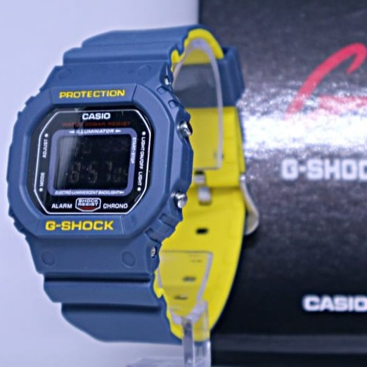 TERLARIS JAM TANGAN CASIO G-SHOCK DW 5600 BY BIRU DONGKER KUNING