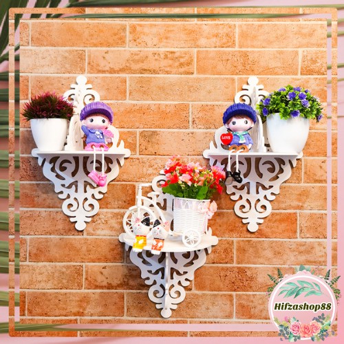 Isi 3 - Rak Dinding Gantung Dekorasi dinding Rak Bunga Rak ketupat Shabby Chic sudut