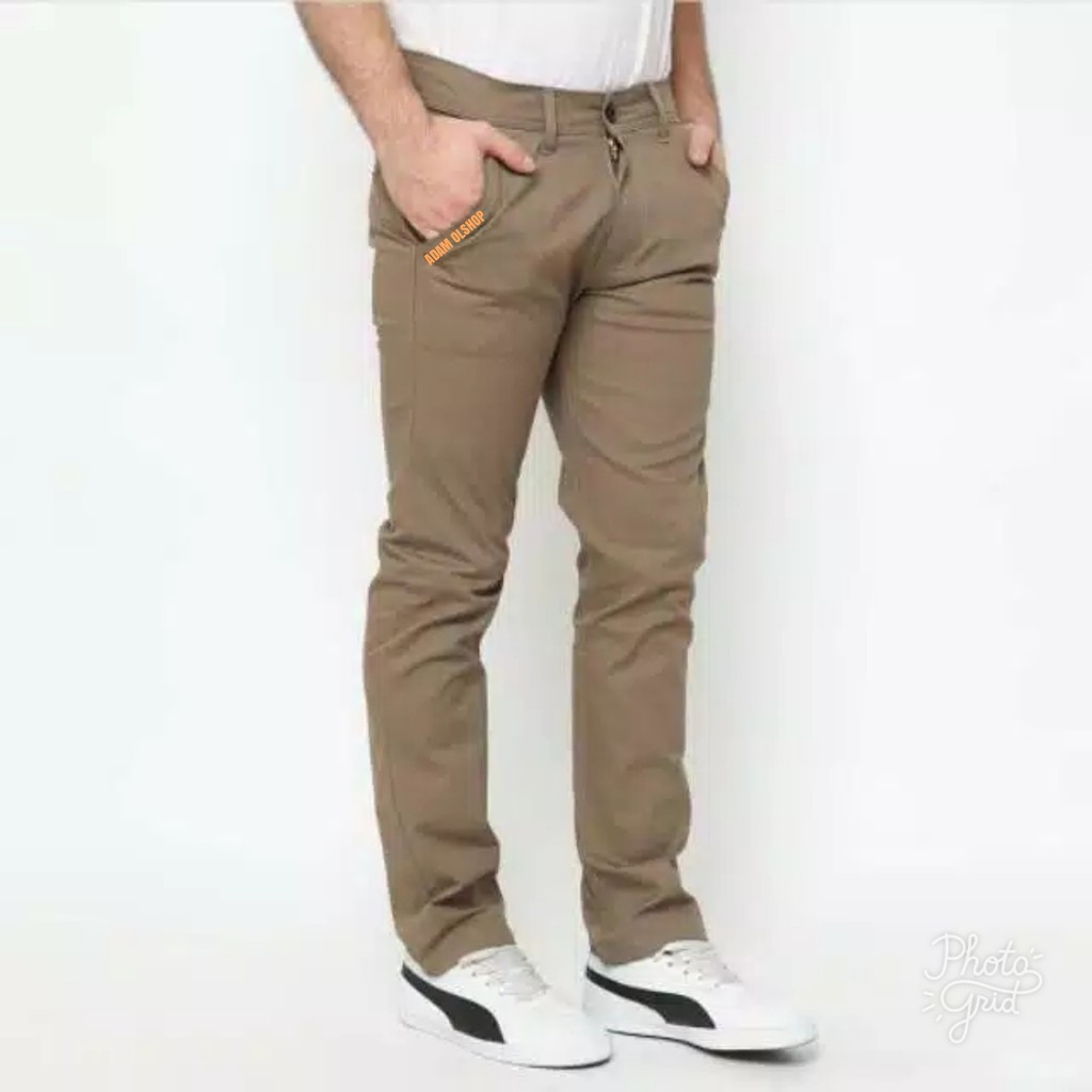 CELANA chino Panjang Pria Formal Bahan Katun Melar meral Slimfit