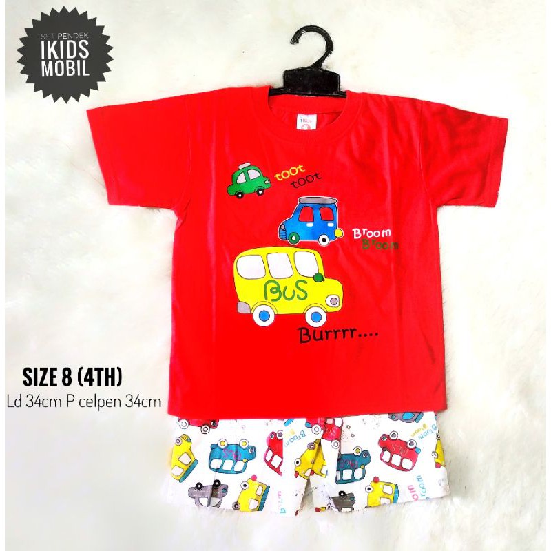 123 (3bln-2th) size 468 (2-4th) setelan pendek ikids