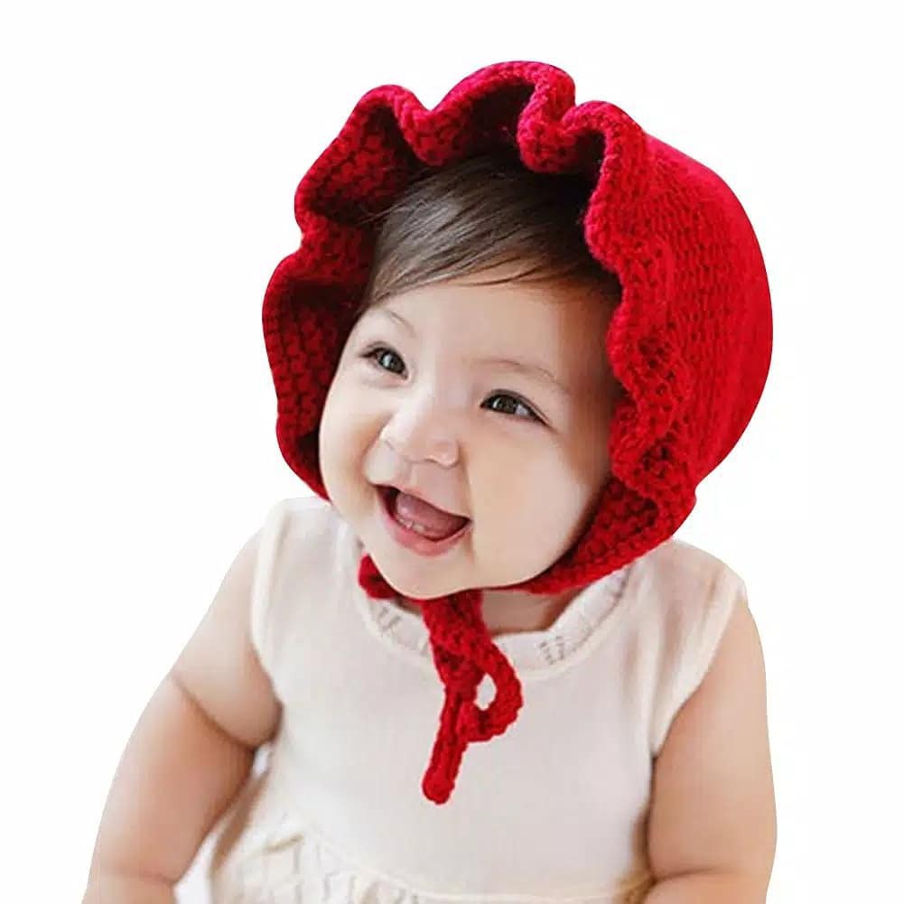 (pimenova) Topi bonnet bayi, topi dutch lady bayi, topi bonet rajut anak