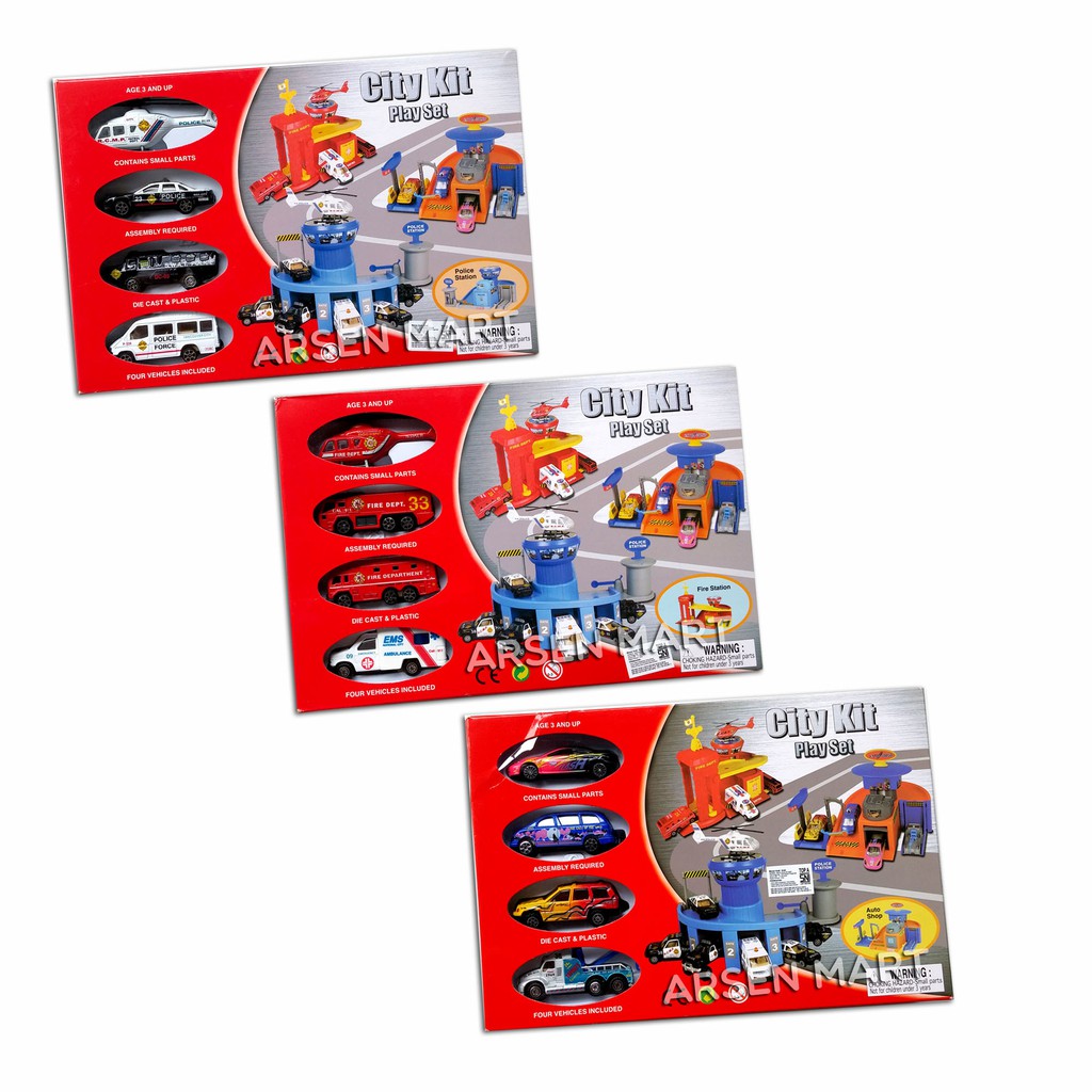 PROMO CITY KIT PLAY SET DIECAST STREET MACHINE - MAINAN MOBIL - MOBILAN