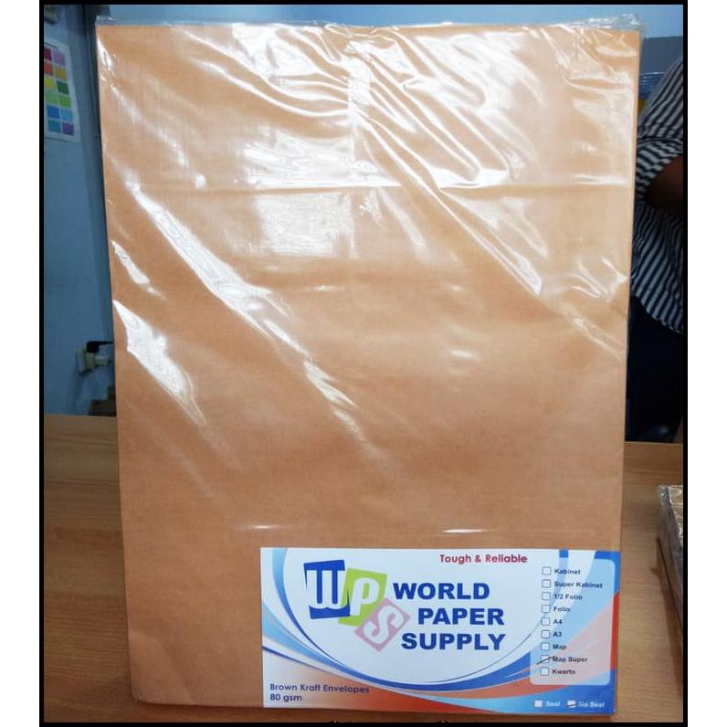 

(Turun Harga!!) Amplop Coklat Ukuran Super Map Wps ( 29 X 39,5 Cm ) Gosend