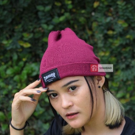 beanie hat bordir thrasher topi kupluk rajut pria wanita distro