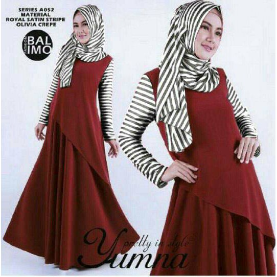 Maxi hijab yumna maroon (best seller)