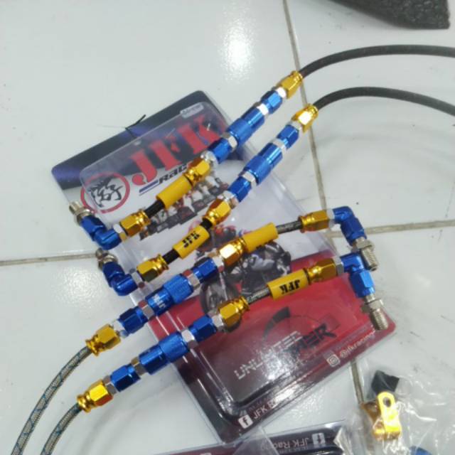 selang rem serat jfk set depan belakang 65cm dan 90cm universal
