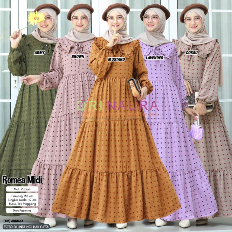 ROMEA MIDI gamis muslimah motif ori naura