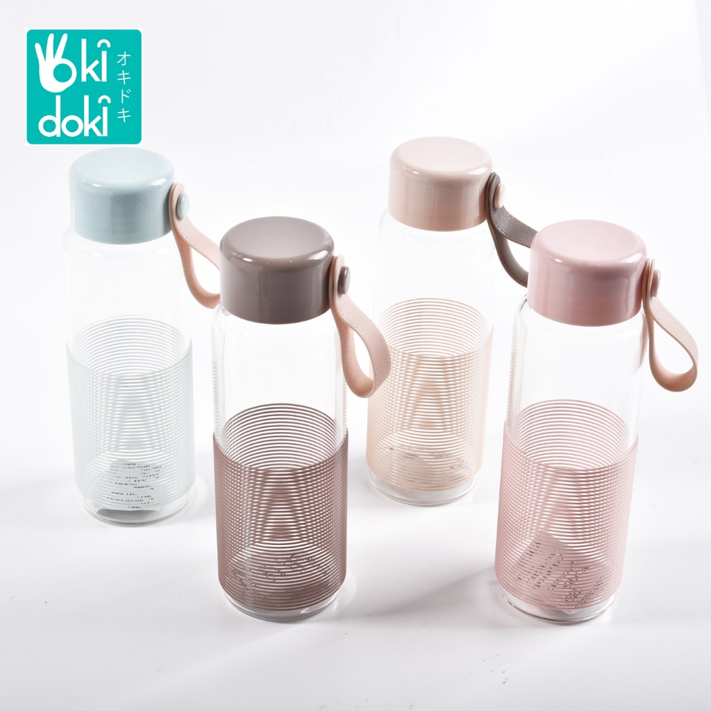 OKIDOKI Daner Glass Bottle X-8563 - Botol Air Minum 350ML