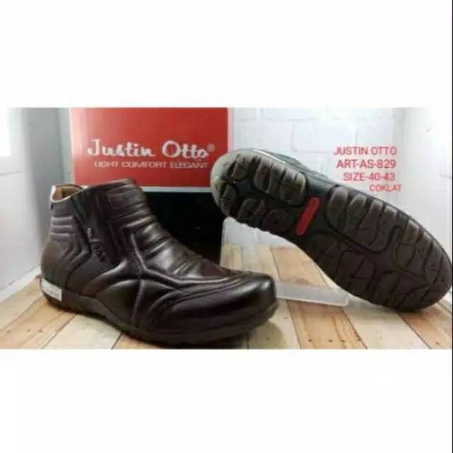 Sepatu botts kulit asli Justin Otto