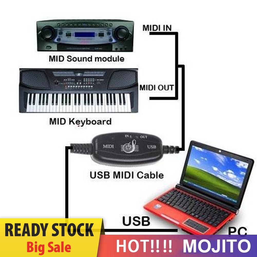 Kabel Konverter 6ft Pc Usb Ke Midi Keyboard Interface