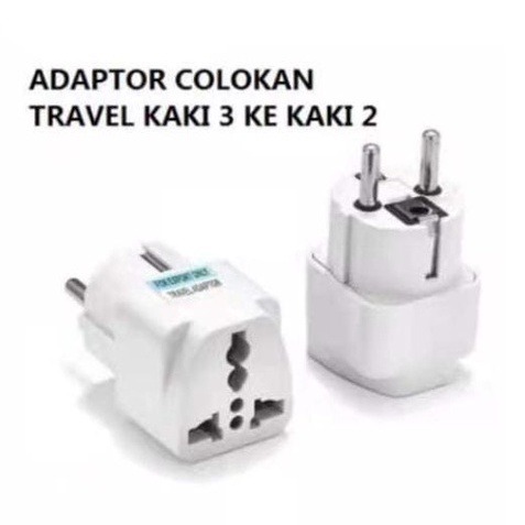 Adaptor Travel Kaki 3 Ke Kaki 2 / Adaptor Steker/ Over Steker