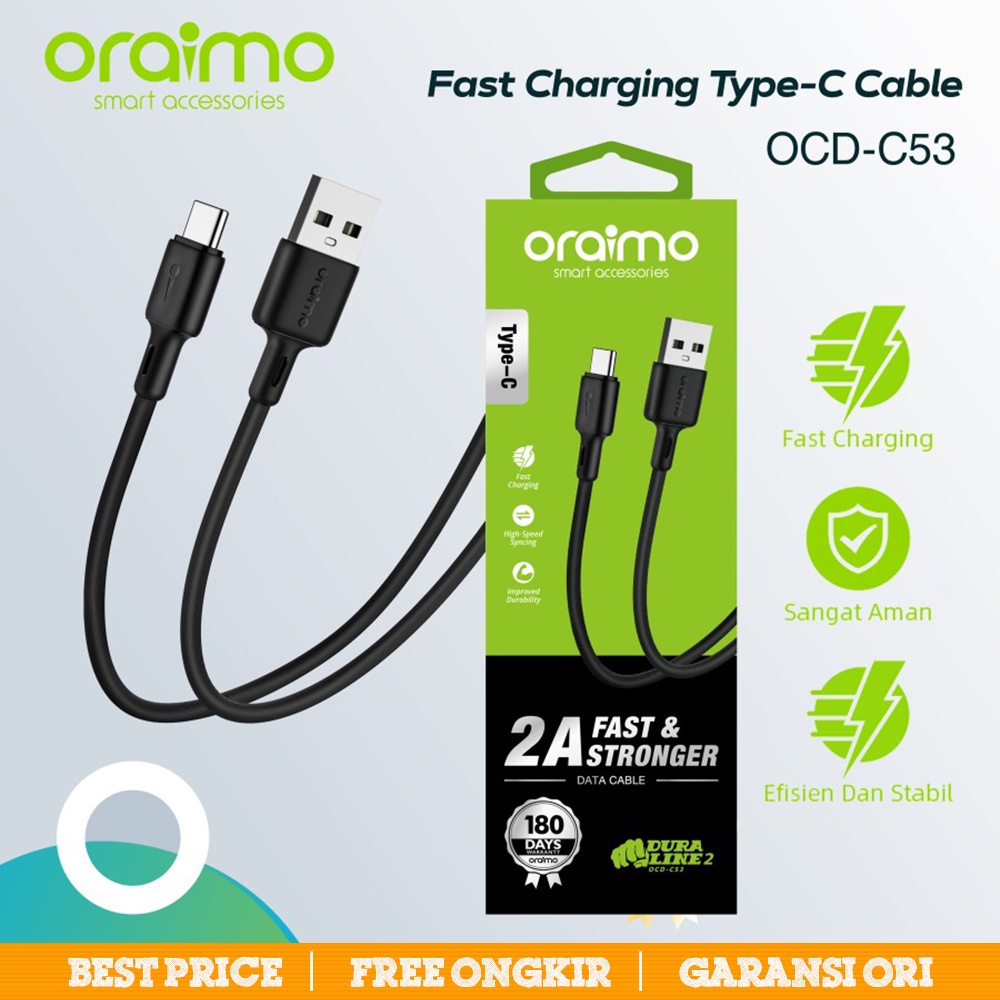 Oraimo Kabel Data Type-C | Android USB Cable Fast Charging OCD-C53