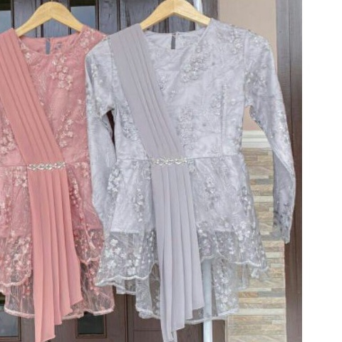 ATASAN KEBAYA TUNIK / TUNIK TULLE / KEBAYA MODERN AURORA SELENDANG-ATASAN SILVER