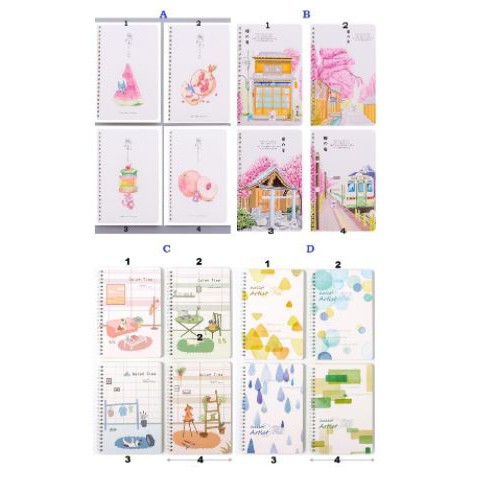 

Buku Tulis Spiral A5 / Buku Tulis Sekolah 120 halaman Motif Simple