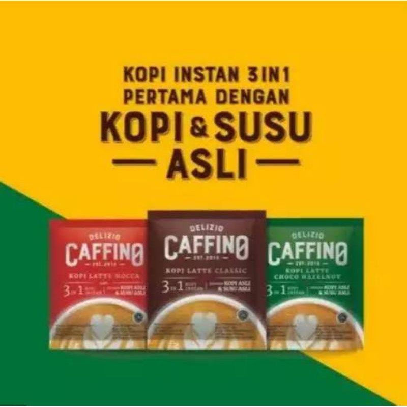 

caffino kopi latte classic mocca bold 1 renteng isi 10 sachet