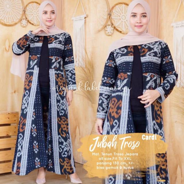 Cardi Tenun Troso Jepara (Jubah Troso) by Masayu Cantik Elegan Nyaman Dipake up to Jumbo Size