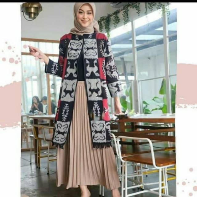 Outher motif sumba red black white Premium N1