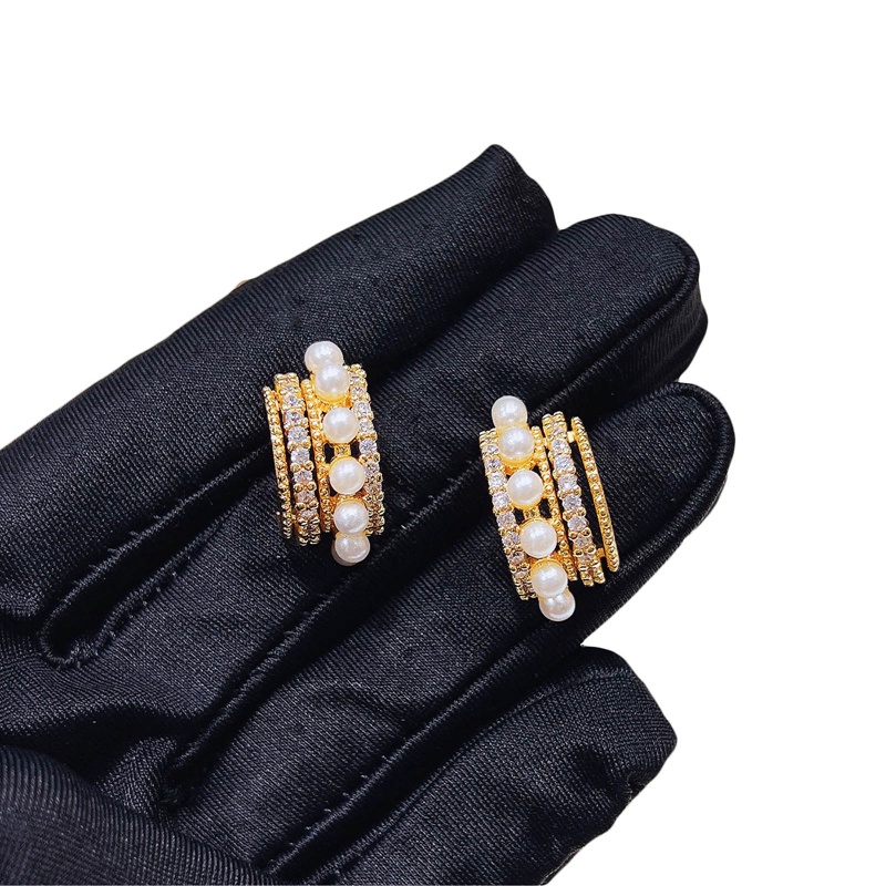 Anting Mutiara Berlian Gaya Retro Untuk Wanita