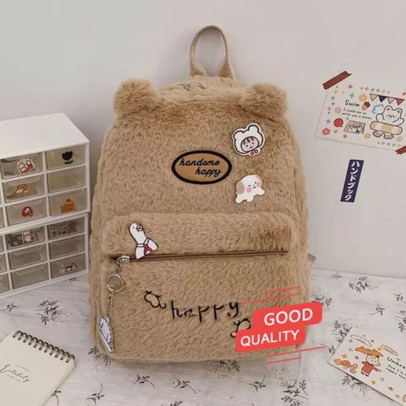 ETALASE KOREA 10/TAS BULU IMPORT/TAS SEKOLAH/TAS IMPORT/TAS BULU BAHAN HALUS LEMBUT/TAS BULU POLOS COKLAT/TAS BULU/TAS JALAN JALAN/TAS HANGOUT/TAS ANAK/TAS RANSEL REMAJA/TAS RANSEL UNTUK SEKOLAH KULIAH/TAS ANAK/TAS REMAJA/TAS GENDONG/TAS IMPORT CEWEK TKSD