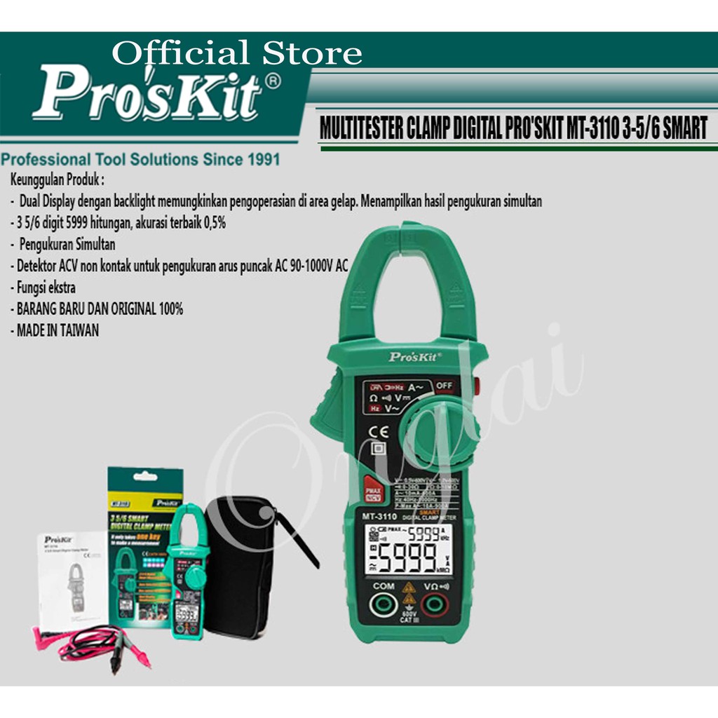 MULTITESTER CLAMP DIGITAL PRO'SKIT MT-3110 3-5/6 SMART ORIGINAL