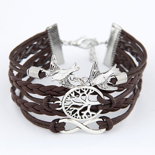 LRC GELANG Costume Dark Coffee Life Tree And Birds Design