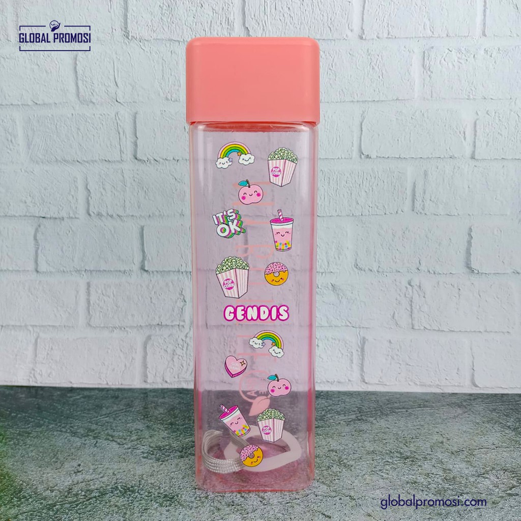 Botol Minum Anak Karakter Lucu Murah Custom My Bottle Kotak UV Print Cetak Full Warna Gradasi