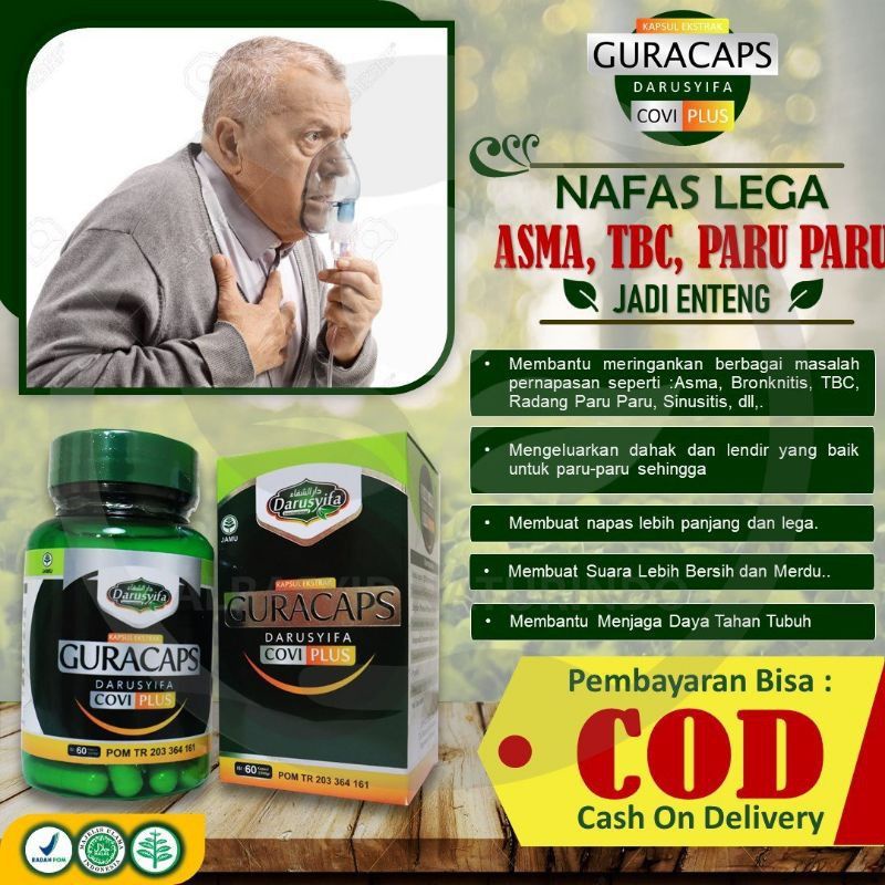GuraCaps Darusyifa Herbal Atasi Asma Sesak Nafas Batuk Bronkitis Paru-paru Basah Batuk Menahun-3