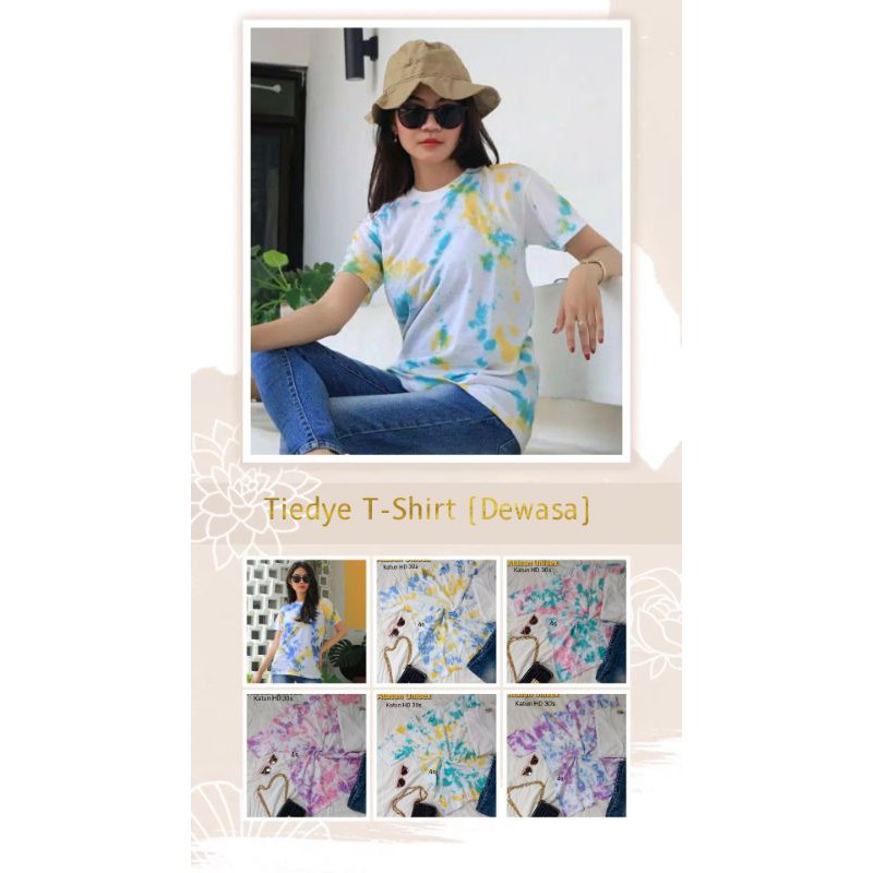 KAOS TIEDYE UNISEX BAHAN TEBAL COWOK CEWEK M L XL