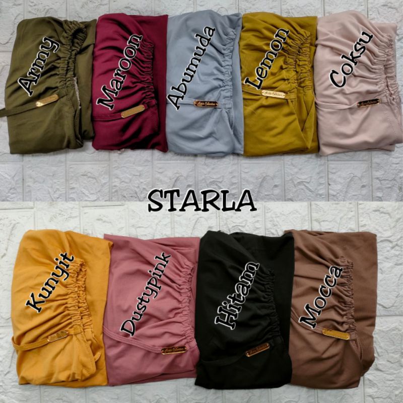 [Ori Nurie] STARLA••hijab bergo instan kerut tali renda••hijab instan jersey bellerina