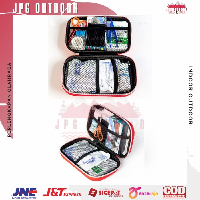 Kotak Tas Obat P3K First Aid Kit 18 in 1 plus isi P3K Emergency Travel Outdoor Survival Kit