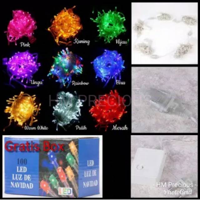 Lampu LED 10M 100 LED / Lampu Hias Natal / Tumblr Light High Quality