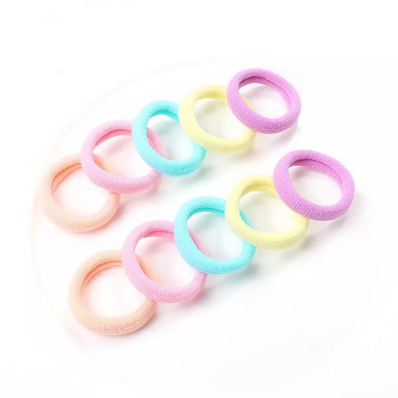 （ 27AN.ID ) COD Korea Ikat Rambut H160 28/100/1000Pcs Bag Elastis Wrn Polos Gaya Korea untuk Wanita-7