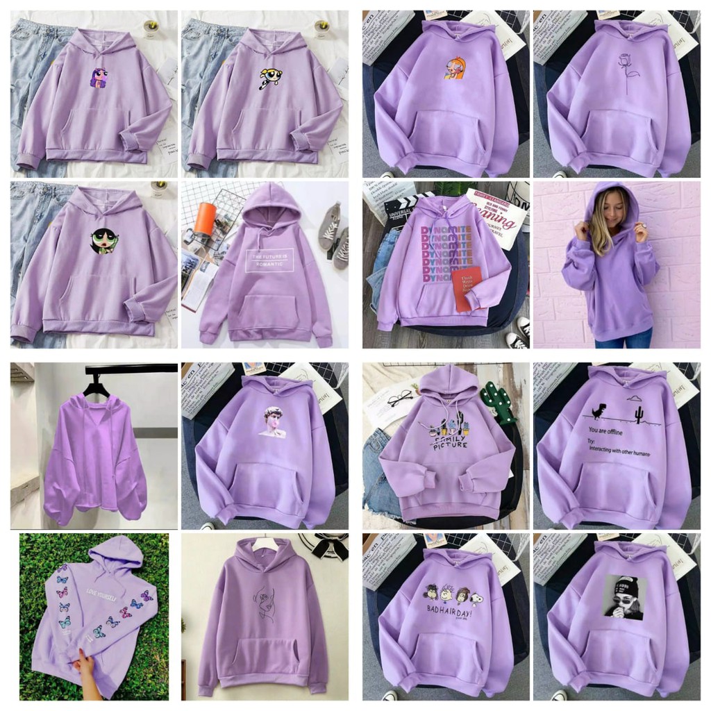 20 Varian SWEATER TEBAL LILAC SERIES – sweater best seller 20 pilihan variasi lilac – bisa COD