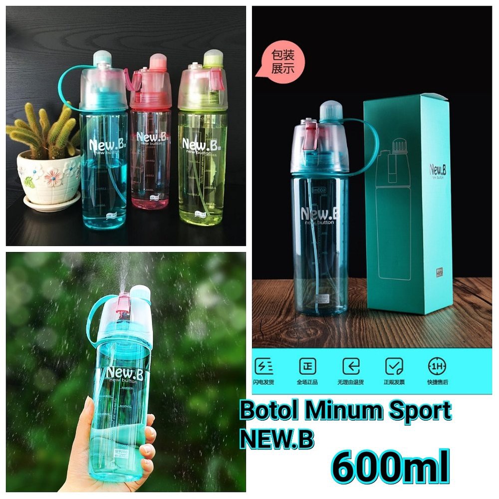 Botol Minum Spray - Bottle Water Drink Sport Sprayer 2in1 Bisa Semprot Kapasitas 600 ml