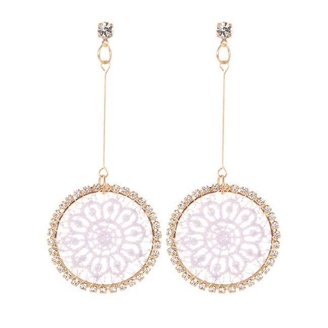 LRC Anting Tusuk Elegant Hollow Out Flower Shape Design Long Earrings