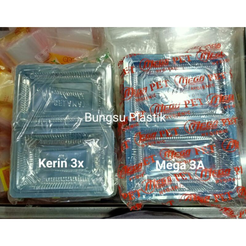 Mika kue Kerin 3x Mega 3A/mika makanan/mika jajan pasar/ mika tempat nasi kuning/ mika kotak plastik