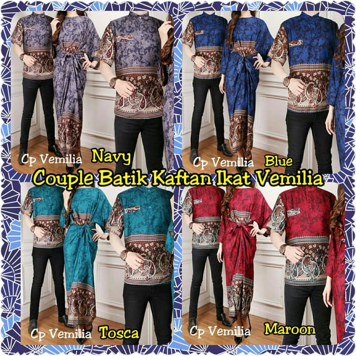 Couple batik kaftan ikat vemilia pakaian Batik murah baju Batik Couple murah baju pasangan murah