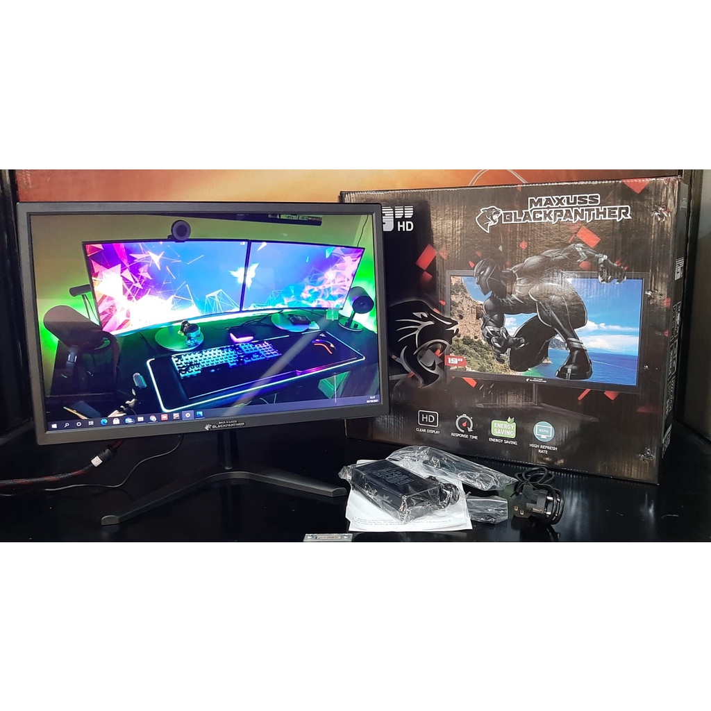 MONITOR LED BLACK PANTHER FULL HD 19 Inch VGA HDMI NAMPOL HEMAT