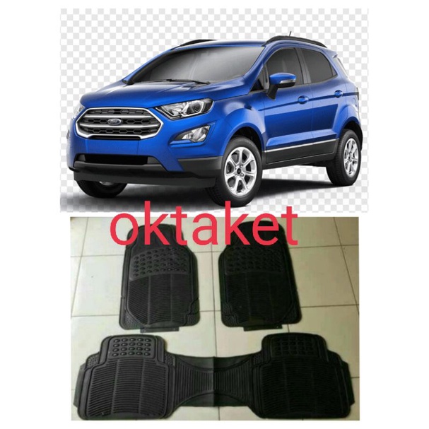 karpet karet 3 pc hitam Ecosport