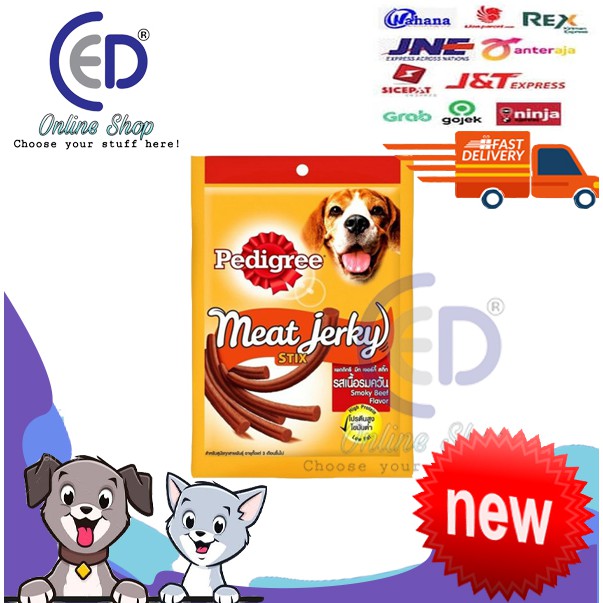 MAKANAN ANJING PEDIGREE MEAT JERKY STIX SMOKY BEEF 60GR