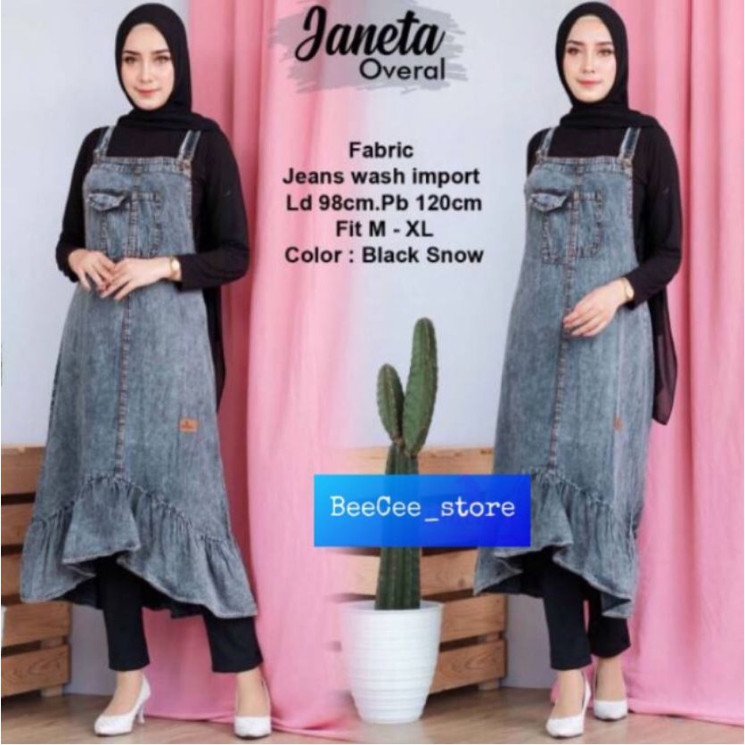 JANETA Overall Jeans wash dark snow acid