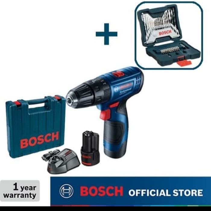 Bosch Bor Tembok Baterai dengan Mata Bor 33 X-Line Set GSB 120-Li