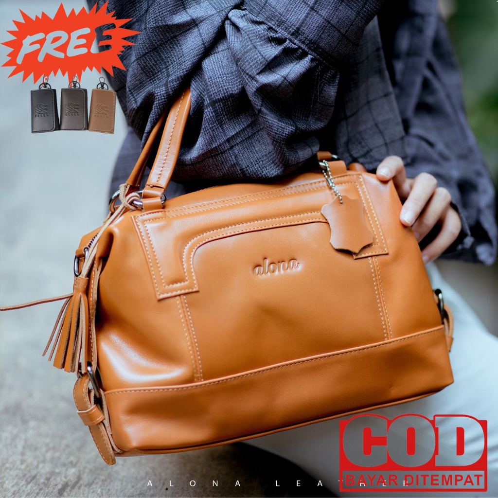 Tas Bahu Shoulder Bag Wanita Korean Model Style Kapasitas Besar Kulit Keren Kekinian Brand Lokal Bua