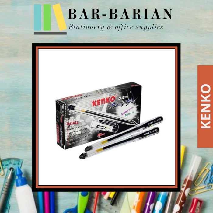 

Promo Pulpen / Pen Kenko Easy Gel Warna Hitam Dan Biru Murah Limited