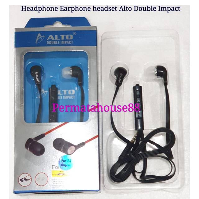 Headset earphone Headphone HF Alto Double impact Stereo Super Bass With mic